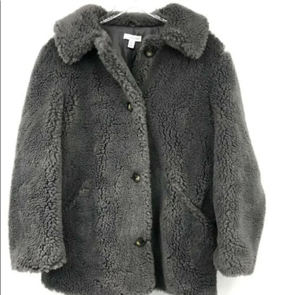 Topshop Faux Fur Borg Coat Size 8